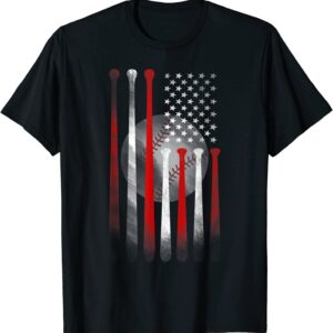 American Flag Vintage Baseball Flag T-Shirt Size S-5XL
