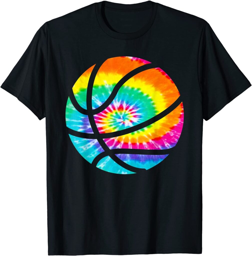 Basketball Tie Dye Shirt Rainbow Trippy Hippie Tee Shirt T Shirt