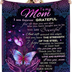 Butterfly Mother Blanket Gift For Mom From Daughter, Mom Birthday Mother’s Day, Mother Blanket