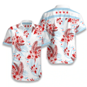 Aloha Chicago Pround Hawaiian Shirt Tropical Summer Vacation