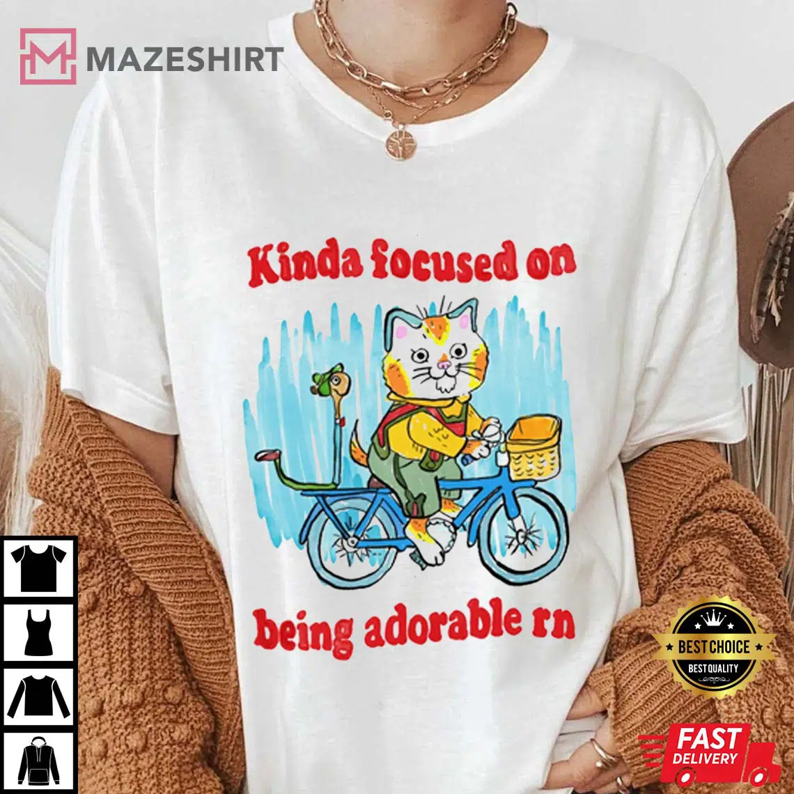 Kinda Focused On Being Adorable Rn Champion Gift T-Shirt