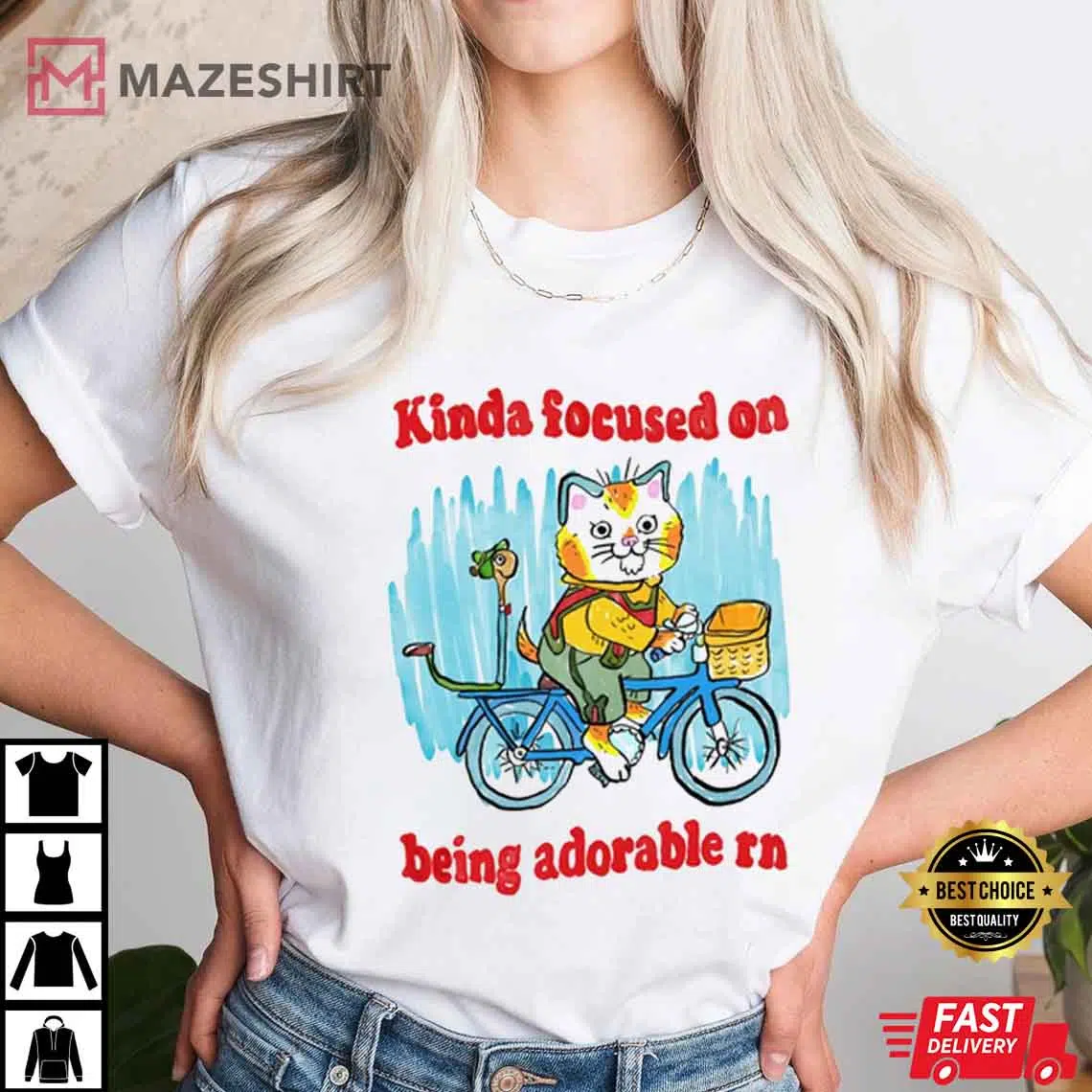 Kinda Focused On Being Adorable Rn Champion Gift T-Shirt