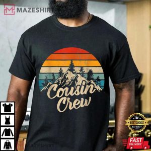 Cousin Crew Camping Outdoor Sunset Summer Camp Vintage Men black