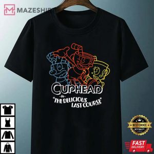 Cuphead The Delicious Last Course Neon Group Poster Unisex black