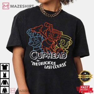 Cuphead The Delicious Last Course Neon Group Poster Women black