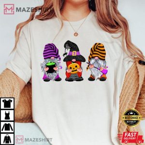 Halloween Gnomes Cute Autumn Pumpkin Fall Funny Holiday Women white