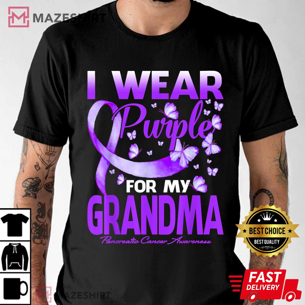 I Wear Purple Standard Unisex T-shirt Fun Pancreatic Cancer Awareness Special! 