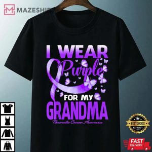 I Wear Purple For My Grandma Pancreatic Cancer Awareness Unisex black