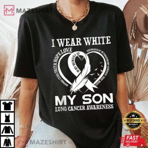 I Wear White For My Son Lung Cancer Awareness Women black