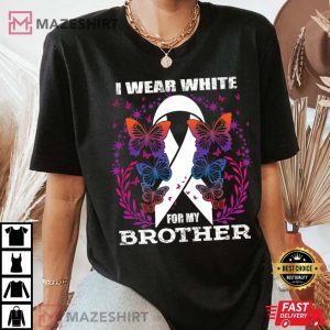 I wear white for my brother lung cancer awareness support Premium Women black