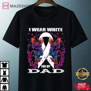 I wear white for my dad lung cancer awareness Unisex black