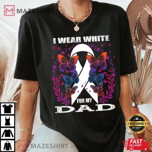 I wear white for my dad lung cancer awareness Women black