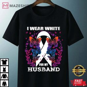I wear white for my husband lung cancer awareness Unisex black