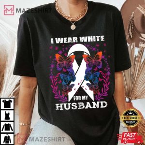 I wear white for my husband lung cancer awareness Women black