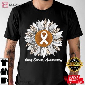 In November We Wear White Sunflower Lung Cancer Awareness Men black t shirt 2