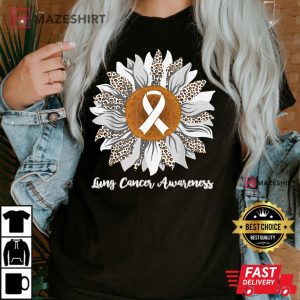 In November We Wear White Sunflower Lung Cancer Awareness Women black t shirt 2
