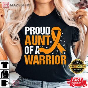 Kidney Cancer Awareness Proud Aunt Of A Warrior Orange Ribbon