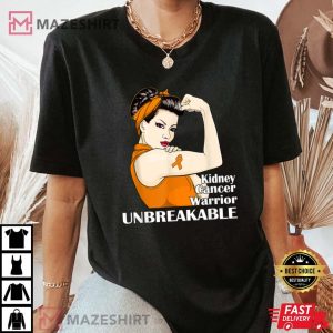 Kidney Cancer Awareness Warrior Unbreakable Survivors Girls Women black