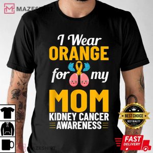 Kidney Cancer Orange Ribbon Awareness Survivor Men black t shirt 2