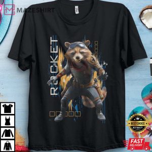 Marvel Avengers Endgame Rocket Action Pose Graphic shirt