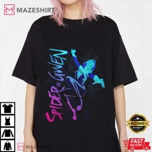 Marvel Spider Gwen Neon Gradient Web Graphic Shirt