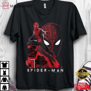 Marvel Spider Man Portrait Tech Background TShirt