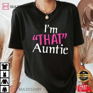 Womens Im That Auntie Funny Aunt V Neck Women black